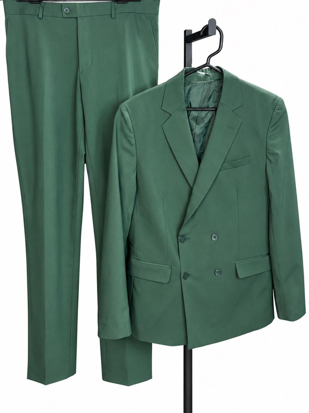 BoohooMAN Men’s Forest Green Double Breasted Suit 40 / 34S